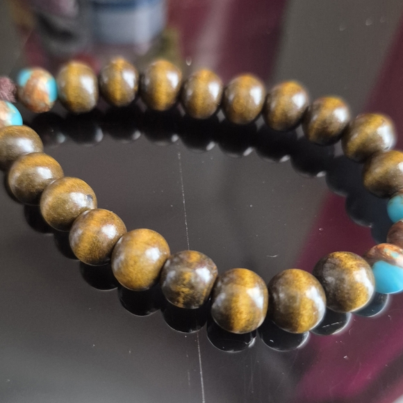 Handmade Mala Braclet With African Turquoise Stones! - Picture 2 of 4